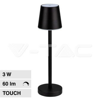 V-Tac VT-7703 Lampada LED da Tavolo 3W Touch Dimmerabile Batteria...