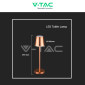 Immagine 6 - V-Tac VT-7703 Lampada LED da Tavolo 3W Touch Dimmerabile Batteria Ricaricabile con USB C Colore Oro - SKU 10189 / 10190