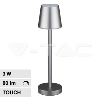 V-Tac VT-7703 Lampada LED da Tavolo 3W Touch Dimmerabile Batteria...