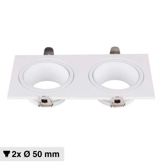Portafaretto doppio GU10 GU5.3 (MR16) Bianco Orientabile V-Tac VT-439 Portafaretto doppio GU10 GU5.3 (MR16) Bianco Orientabile V-Tac VT-439
