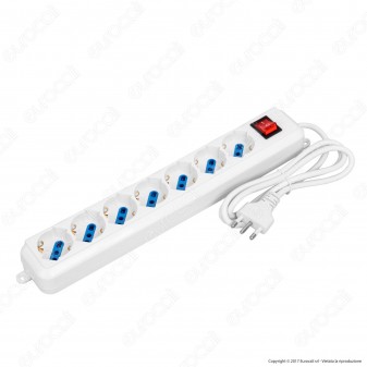 Multipresa 7 Posti Colore Bianco con Interruttore - per Interno