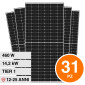 Immagine 1 - V-Tac Kit 14,2kW 31 Pannelli Solari Fotovoltaici 460W TIER 1 144 Celle Monocristalline PERC IP68 Telaio Nero - SKU 11896