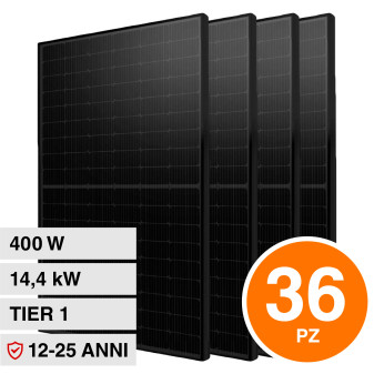 V-Tac Kit 14,4kW 36 Pannelli Solari Fotovoltaici 400W TIER 1 108 Celle...