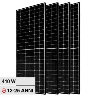 V-Tac Kit Pannelli Solari Fotovoltaici 410W Monocristallini IP68 Telaio Nero...