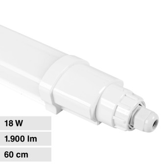 V-Tac VT-80060 Tubo LED 18W SMD Lampadina 60cm Plafoniera Linkabile IP65 -...