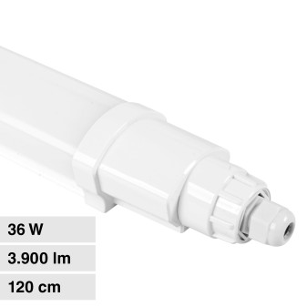V-Tac VT-80120 Tubo LED 36W SMD Lampadina 120cm Plafoniera Linkabile IP65 -...