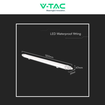 VT-80120 Tubo LED 36W 120cm Plafoniera Lineare Linkabile IP65 V-Tac