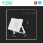 Immagine 8 - V-Tac VT-30 Faro LED 30W IP65 SMD Chip Samsung Colore Bianco - SKU 21403 / 21404