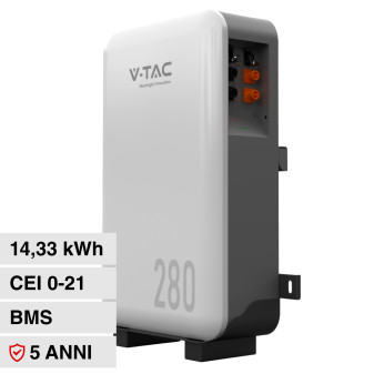 V-Tac VT-48280 Batteria BMS LiFePO4 51.2V 280Ah 14.33kWh IP65 per Inverter...