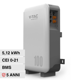 V-Tac VT-48100 Batteria BMS LiFePO4 51.2V 100Ah 5.12kWh IP65 per Inverter...