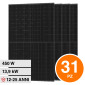 Immagine 1 - V-Tac Kit 13,9kW 31 Pannelli Solari Fotovoltaici 450W 120 Celle Monocristalline IP68 Full Black - SKU 11883