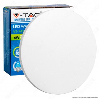 V-Tac VT-741 Lampada da Muro Wall Light LED 6W Forma Circolare Colore