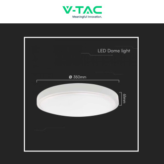 VT-8630 Plafoniera LED Rotonda 36W SMD IP44 Colore Bianco V-Tac