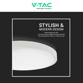 VT-8630 Plafoniera LED Rotonda 36W SMD IP44 Colore Bianco V-Tac