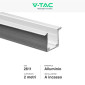 Immagine 2 - V-Tac VT-8120 Profilo Piatto Slim in Alluminio per LED Neon Flex a Incasso Lunghezza 2 metri - SKU 2611 [TERMINATO]