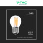 Immagine 8 - V-Tac VT-2366 Lampadina LED E27 6W MiniGlobo G45 Filament in Vetro Trasparente - SKU 212842 / 212843