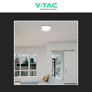 V-Tac VT-8630 Plafoniera LED Quadrata 48W SMD IP44 Colore Nero