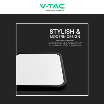 V-Tac VT-8630 Plafoniera LED Quadrata 48W SMD IP44 Colore Nero