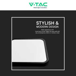 V-Tac VT-8630 Plafoniera LED Quadrata 48W SMD IP44 Colore Nero