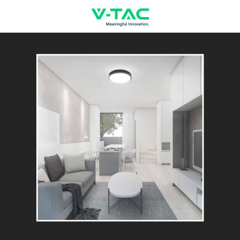 VT-8630 Plafoniera LED Rotonda 36W SMD IP44 Colore Nero V-Tac