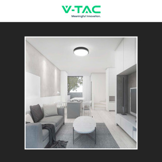 VT-8630 Plafoniera LED Rotonda 36W SMD IP44 Colore Nero V-Tac