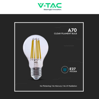VT-2328 Lampadina LED E27 18W A70 Filament Vetro V-Tac