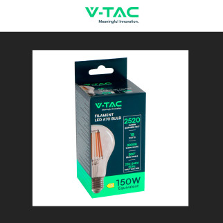 VT-2328 Lampadina LED E27 18W A70 Filament Vetro V-Tac