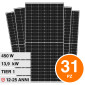 Immagine 1 - V-Tac Kit 13,9kW 31 Pannelli Solari Fotovoltaici 450W TIER 1 Monocristallini PERC IP68 Telaio Nero - SKU 11945