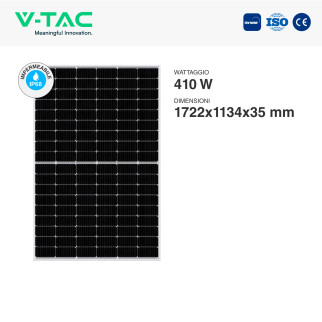 Pannelli Solari Fotovoltaici 410W Monocristallini IP68 V-Tac