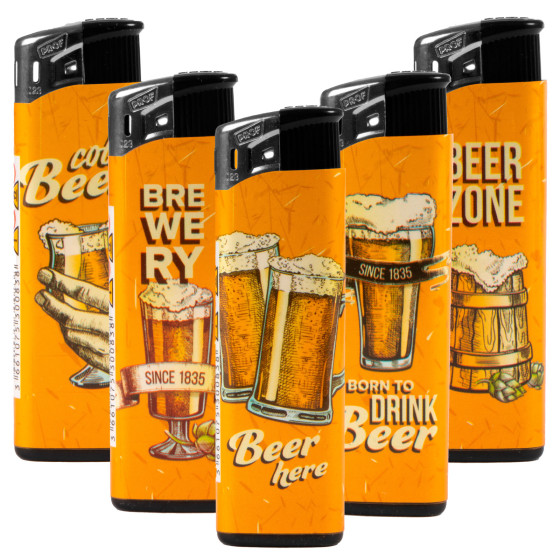 Accendini Maxi Elettronici Prof Fantasia Beer Serie da 5 Accendini Maxi Elettronici Prof Fantasia Beer Serie da 5