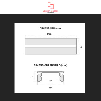 SD290/Slim 5 Profili in Alluminio Integrati da 1m per Strisce LED SD
