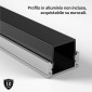 Immagine 4 - MedusaFlex Copertura Nero Fumé in Policarbonato per Profilo Piatto in Alluminio Strisce LED Lunghezza 2 metri - mod. Cassiopea