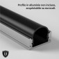 Immagine 4 - MedusaFlex Copertura Nero Fumé in Policarbonato per Profilo Piatto in Alluminio Strisce LED Lunghezza 2 metri - mod. Aequorea