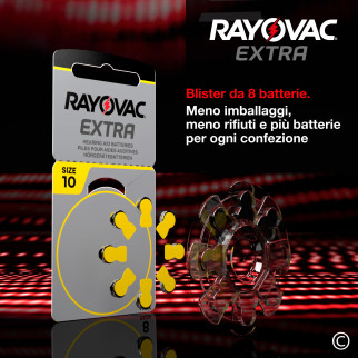 Rayovac Misura 10 Batterie per Apparecchi Acustici Blister 8 pile