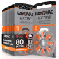 Rayovac Extra 80 Batterie per Protesi Acustiche Misura 13 Zinco Aria Tecnologia Sound Fusion - 10 blister da 8