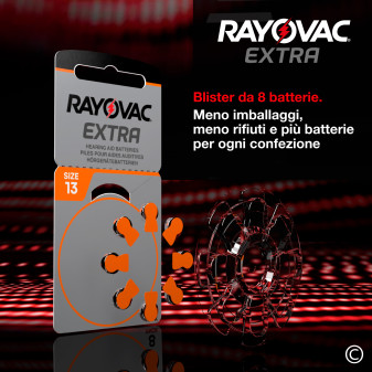 Rayovac Misura 13 800 Batterie per Apparecchi Acustici 10 blister 8 pile
