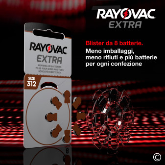 Rayovac Misura 312 80 Batterie per Apparecchi Acustici 10 blister 8 pile