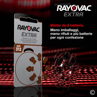 Rayovac Misura 312 80 Batterie per Apparecchi Acustici 10 blister 8 pile