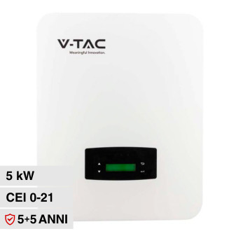 V-Tac VT-6607105 Inverter Fotovoltaico Monofase Ibrido On-Grid / Off-Grid 5kW...