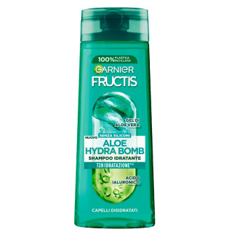 Garnier Fructis Aloe Hydra Bomb Shampoo Idratante Capelli Disidratati con Gel...