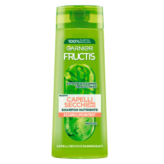Garnier Fructis Capelli Secchi 2in1 Shampoo Nutriente con Estratto di Canna...