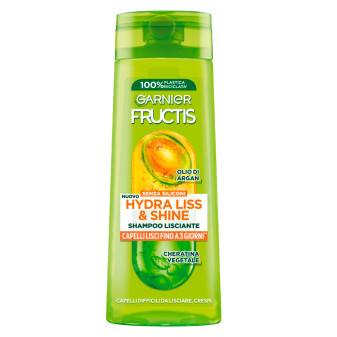 Garnier Fructis Hydra Liss e Shine Shampoo Lisciante Capelli Crespi con Olio...