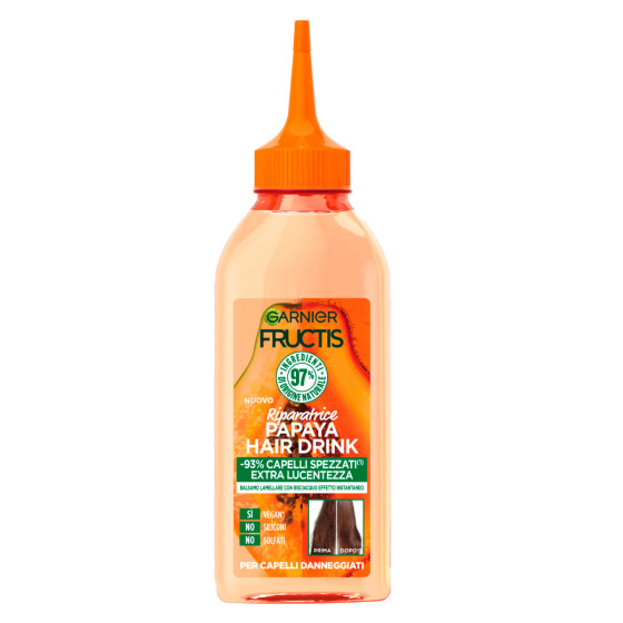 Hair Drink Papaya Balsamo Lamellare Capelli Danneggiati Garnier Hair Drink Papaya Balsamo Lamellare Capelli Danneggiati Garnier