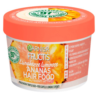 Garnier Fructis Hair Food Ananas Maschera Triplo Uso Capelli Lunghi e Spenti...