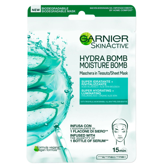 Garnier SkinActive Maschera Hydra Bomb Idratante Aloe Vera Garnier SkinActive Maschera Hydra Bomb Idratante Aloe Vera