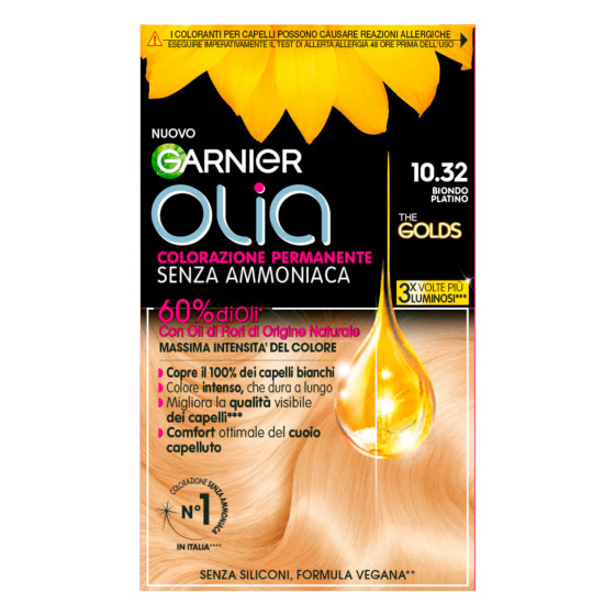 Garnier Olia The Golds Tinta Capelli Permanente 10.32 Biondo Platino Garnier Olia The Golds Tinta Capelli Permanente 10.32 Biondo Platino