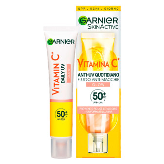 Garnier SkinActive Vitamina C Fluido Anti-UV Quotidiano Anti-Macchie Glow SPF...