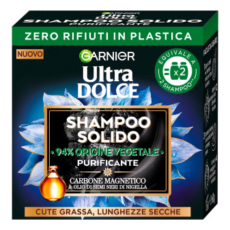 Garnier Ultra Dolce Shampoo Solido Purificante Carbone Magnetico per Cute...