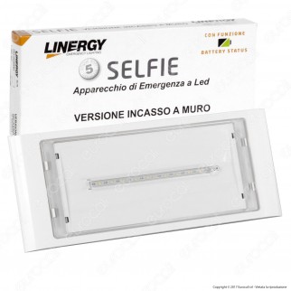 Linergy Selfie SI11N20EBI 8W Lampada d'Emergenza Anti Black Out 10