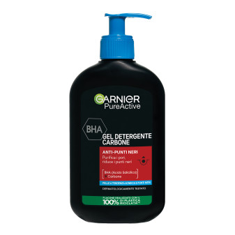 Garnier SkinActive PureActive Gel Detergente Carbone Anti Punti Neri per...